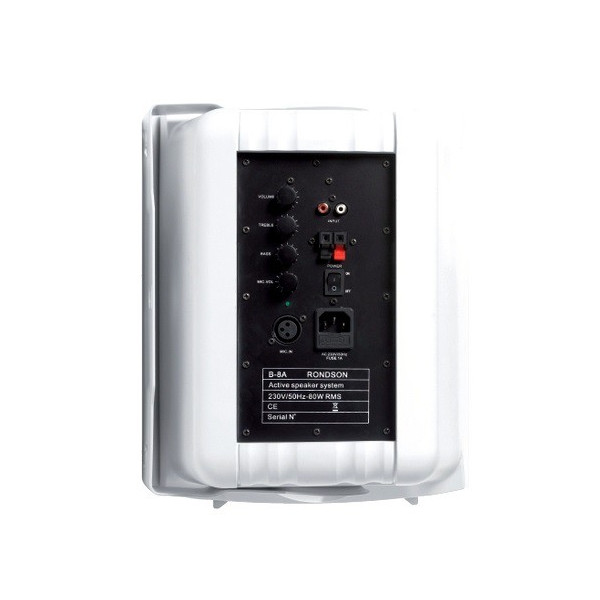 B6A B Enceinte active et passive blanches 2x25w Rondson