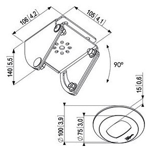 puc1030-embase-de-fixation-plafond-plat-et-incline-90