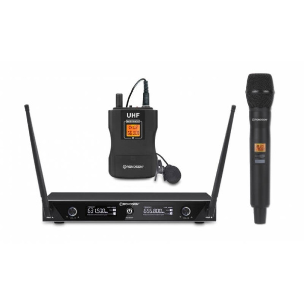 BE-1020/MIC/BP-Rondson-Ensemble-UHF-double-1-Micro-main-et-1-micro cravate