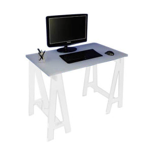 BRO-TTX Petit bureau en plexiglas sur tréteaux