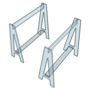 BRO-TTX Petit bureau en plexiglas sur tréteaux