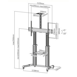 SMMI-LINE-VC-Traulux-Support-mobile-pour-écran-60"-à-100"