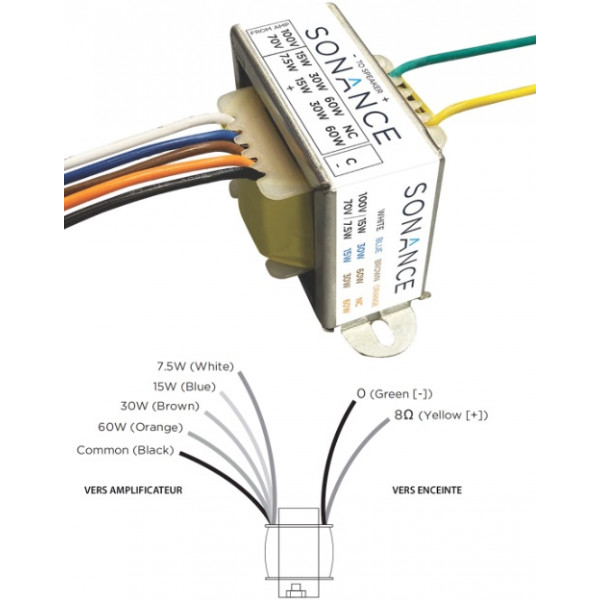 PS-60XF-Sonance-Transformateur-70/100V-pour-enceinte-8Ω