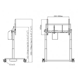 EST11-Maxhub-Support-écran-à-hauteur-ajustable-électronique-55"/65" /75"/86"