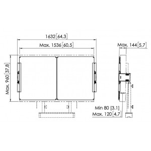 RISE-A216-Vogel-s-Kit-tableau-blanc-65"-pour-solution-sol-mur-RISE-blanc