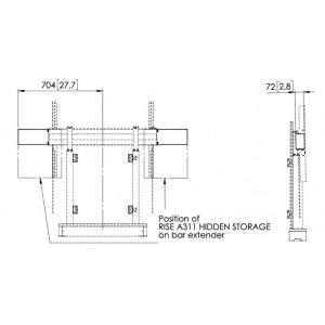 RISE-A321-Vogel-s-Barre-d-extension-pour-unité-de-rangement-caché